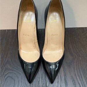 Christian Louboutin: Patent Black Kate 100mm